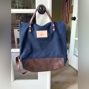 Meanwhile Back On The Farm Navy Wax Canvas Backpack *Like New*